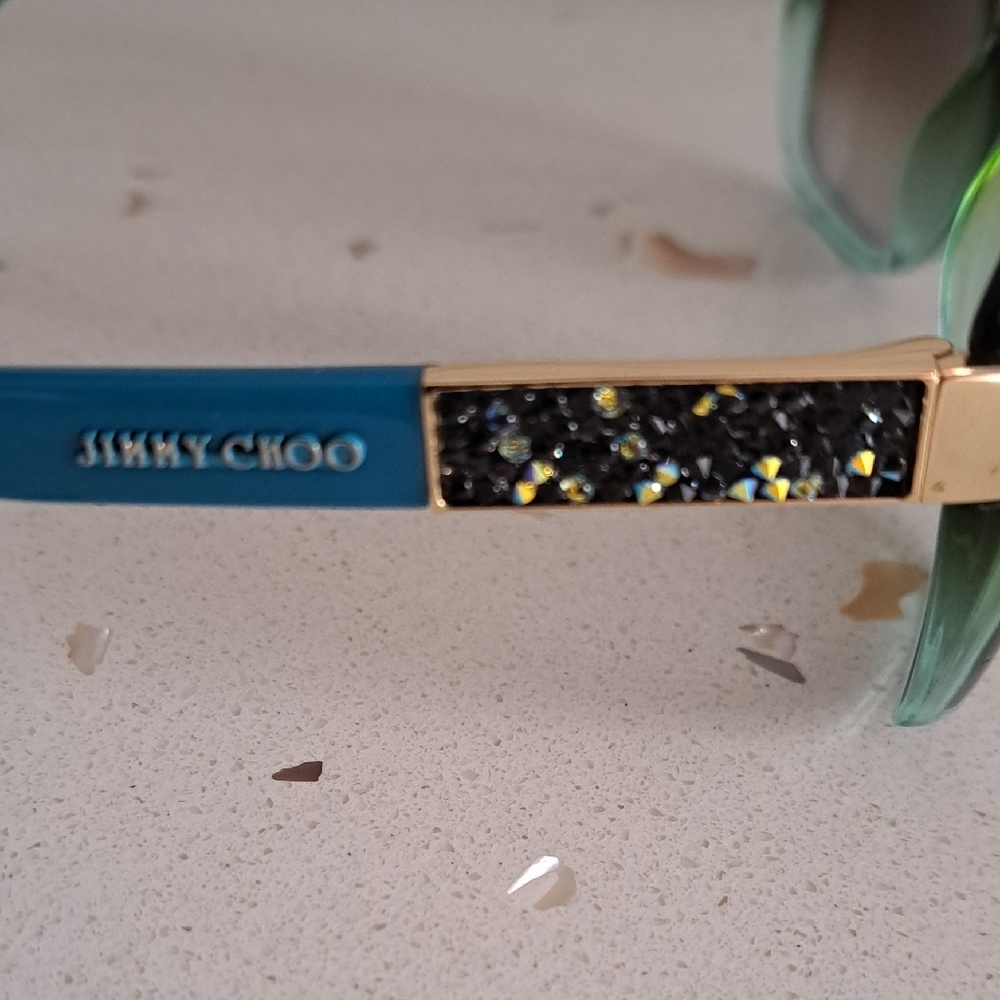 NWT Jimmy Choo Alana Black and Green Gradient Sunglasses - Picture 5 of 10